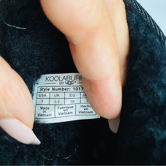 UGG Koolaburra Black Suede Shearling Winter Boots - Picture 8 of 12